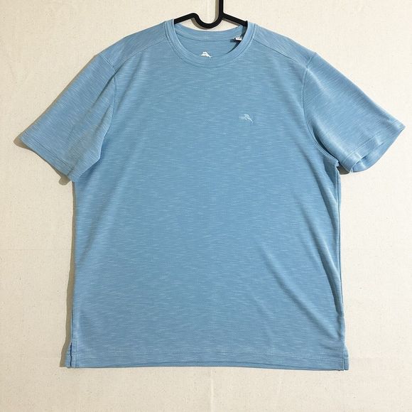 Tommy Bahama Men's Medium Ocean Liner Blue Crew-Neck Short Sleeve T-Shirt - Picture 1 of 9
